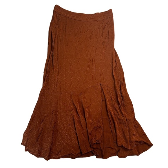 Madewell Dresses & Skirts - Madewell Rust Burnt Orange Jacquard Maxi Skirt Women’s Size 4 High Waist Long
